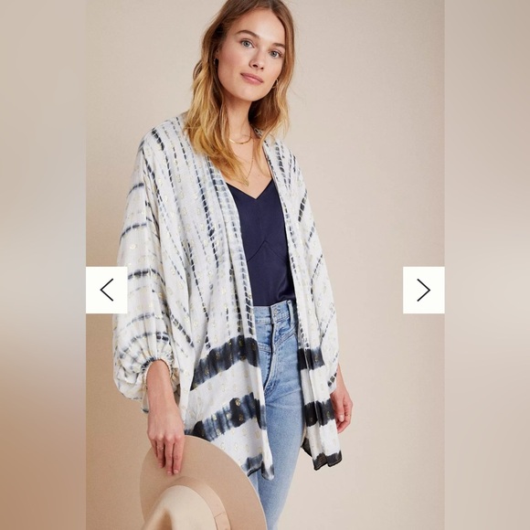 Anthropologie Vada Shimmer Cocoon‎ Kimono Cardigan One Size - Picture 4 of 12